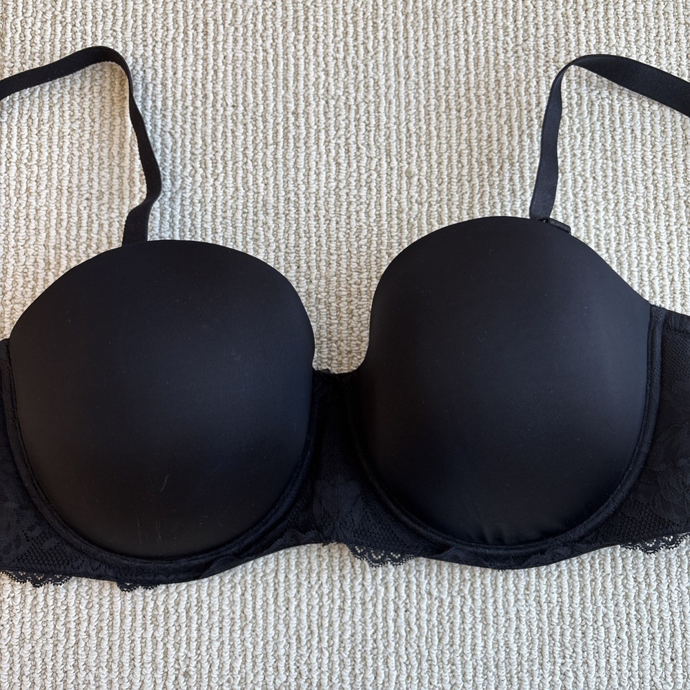 Torrid Curve Size 40DDD Bombshell Everyday Strapless Bra Black Lace Convertible